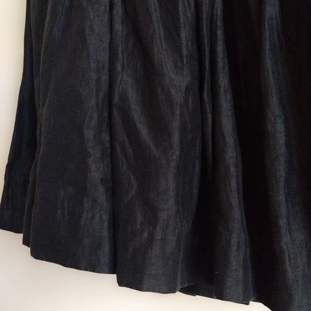 CASEY CASEY リネンブラック ギャザースカート★補修あり