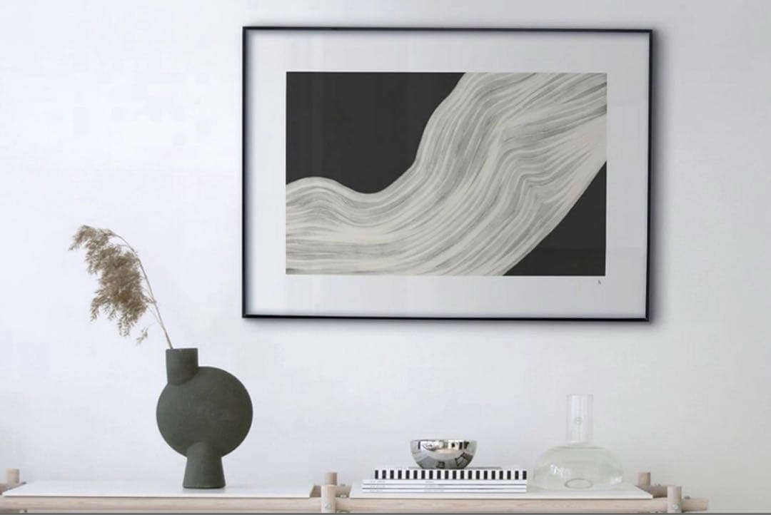 ポスターフレーム 天然木製 ブラック 70×100cm