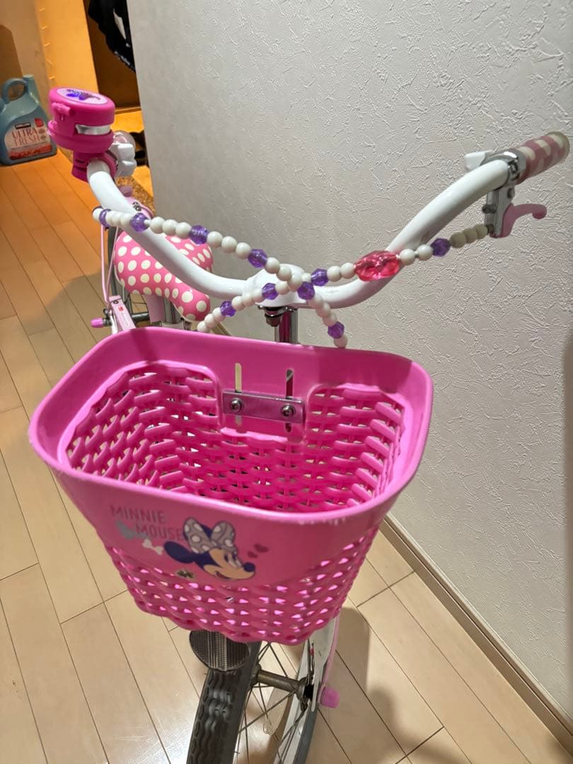 ココ　(お引き取り限定)ミニーマウス子供用自転車 ピンク18 美品