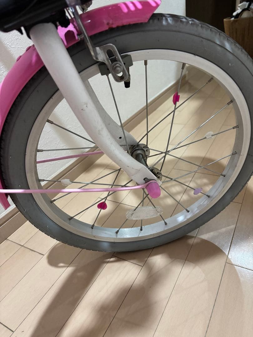 ココ　(お引き取り限定)ミニーマウス子供用自転車 ピンク18 美品