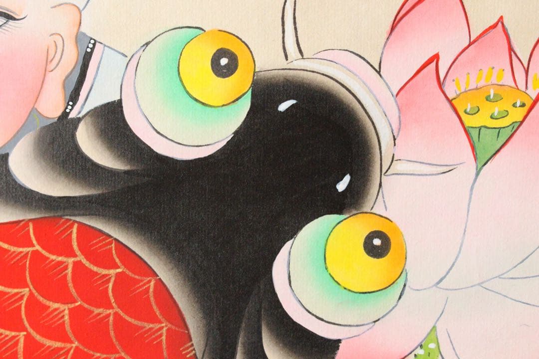 No5210 掛軸 中国画 「楊柳青年画」 木版画 紙本 古画 古美術 送料無料