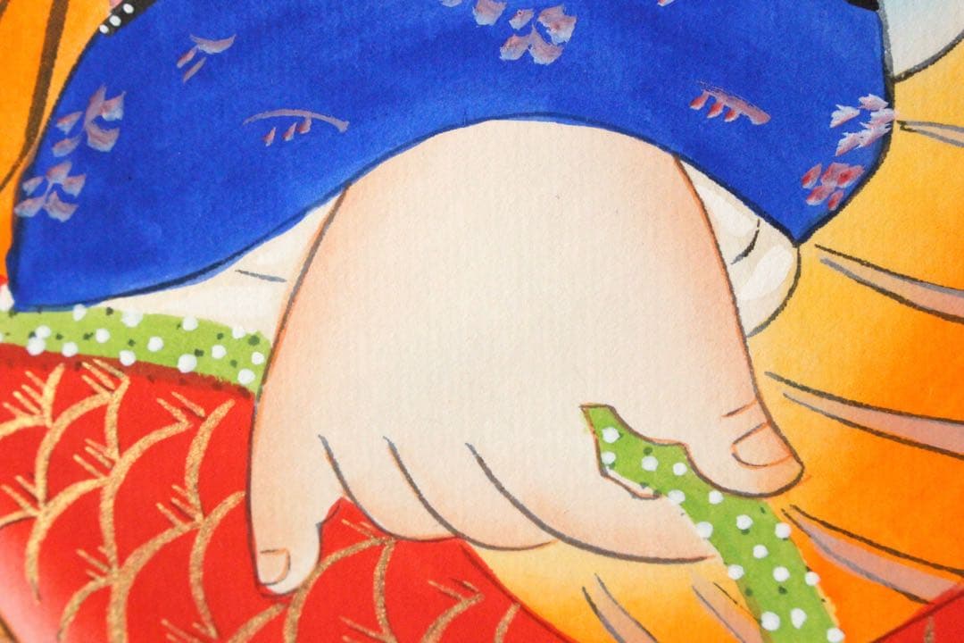 No5210 掛軸 中国画 「楊柳青年画」 木版画 紙本 古画 古美術 送料無料