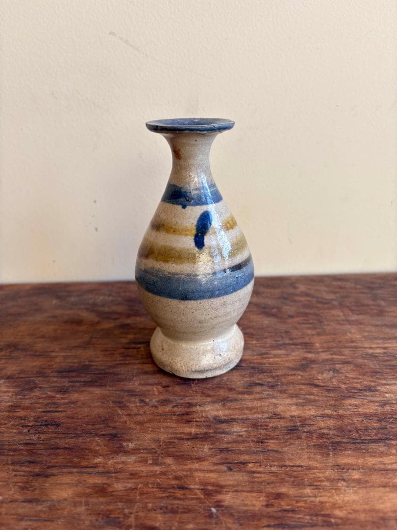 古琉球 花器 瓶子 輪線紋 沖縄やちむん