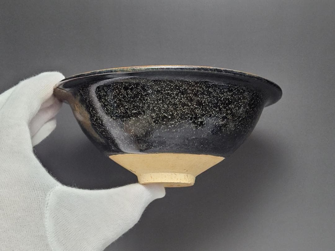 黒釉 窯変紋 茶碗 宋元時代 幅約15.7cm