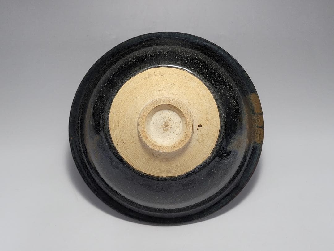 黒釉 窯変紋 茶碗 宋元時代 幅約15.7cm