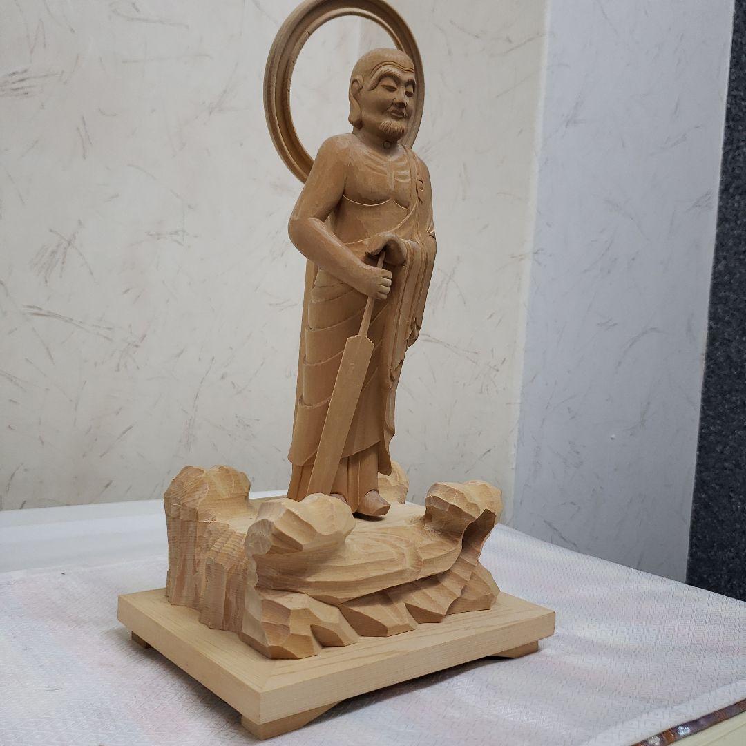 Bフライデー蔵出し特価☆ヒバ材 跋陀婆羅菩薩像(バッタバラ)6.5寸☆