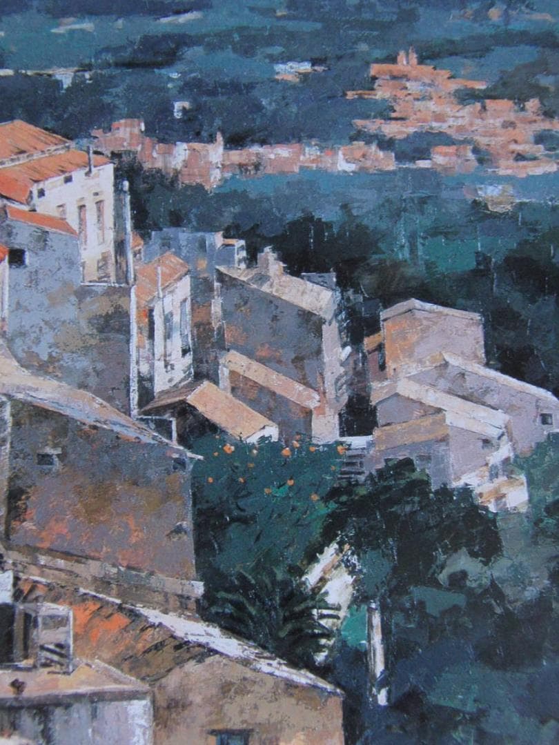 大島和芳、【イブラの丘より（シチリヤ島）】、希少な額装用画集より