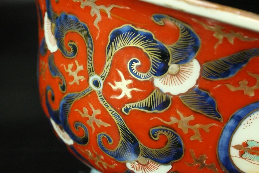 古伊万里 金蘭 模様 三重 鉢 碗 三件(K-XA727)