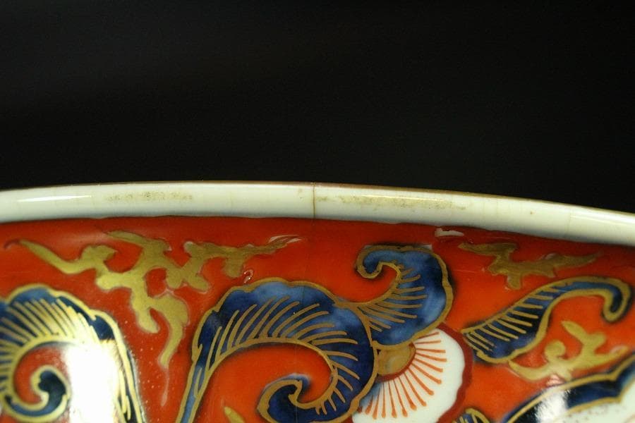 古伊万里 金蘭 模様 三重 鉢 碗 三件(K-XA727)