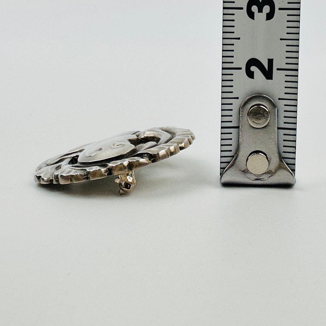 美品ジョージジェンセン シルバー925 鳥と葉のブローチコサージュロゴ