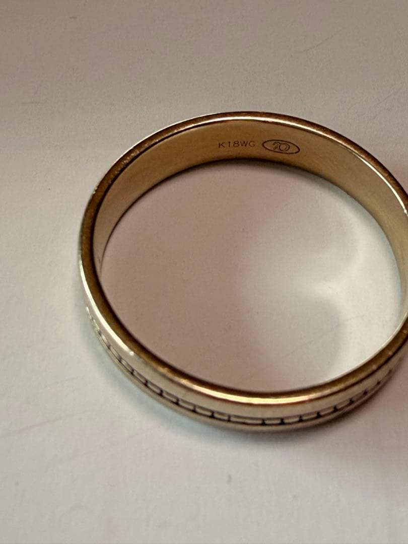 DIAS K18WG ホワイトゴールド リング 約19号 内径19mm 保証書有