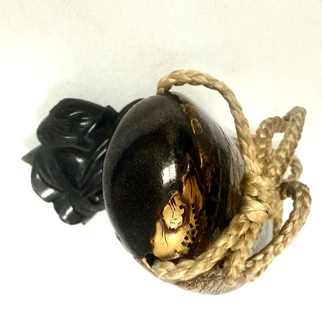 時代物 秋草蒔絵 象嵌細工 印籠 根付 - メルカリ