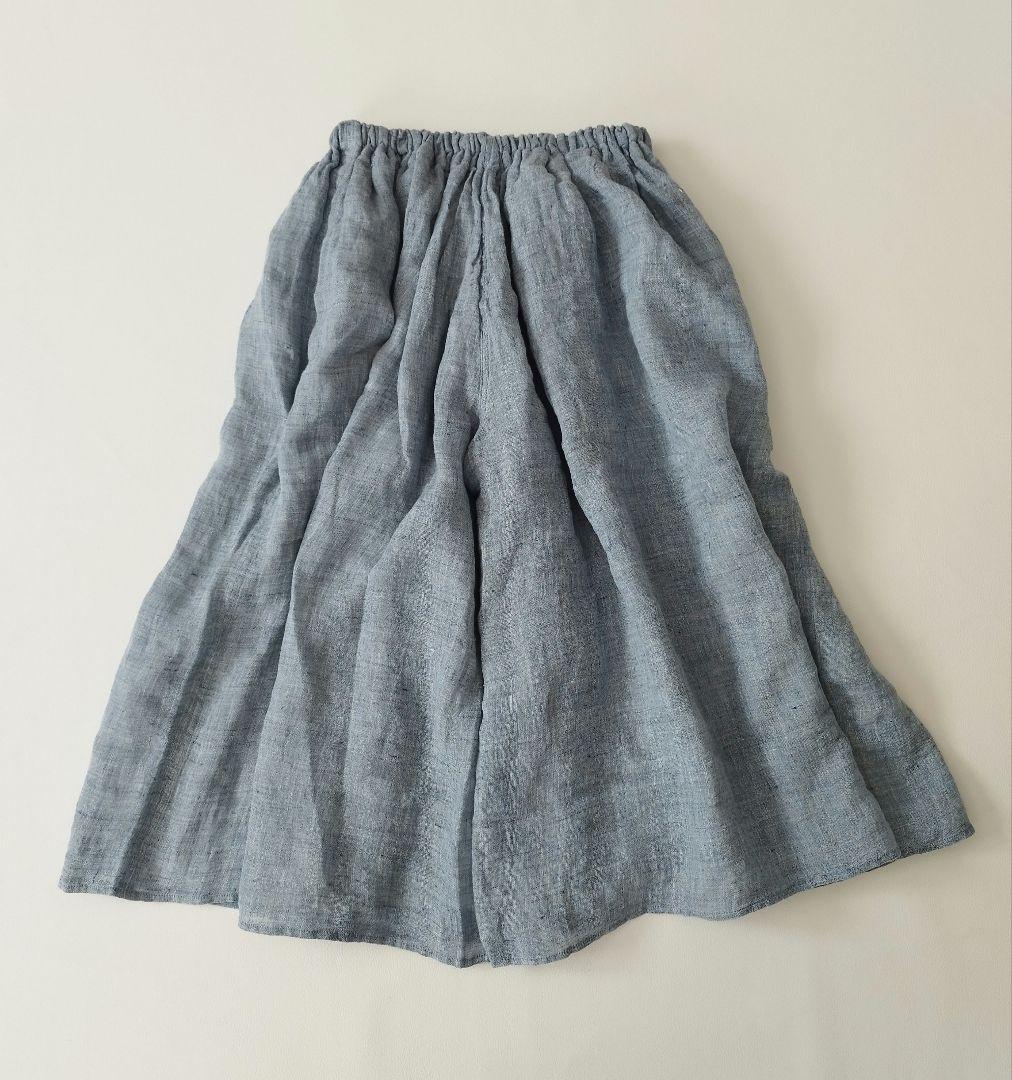 【タグ付き未使用品】中川政七商店 麻のかや織 キュロット ブルー リネン100%