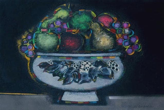 絵画 インテリア 油絵 uF6-062004 静物（果物と器）