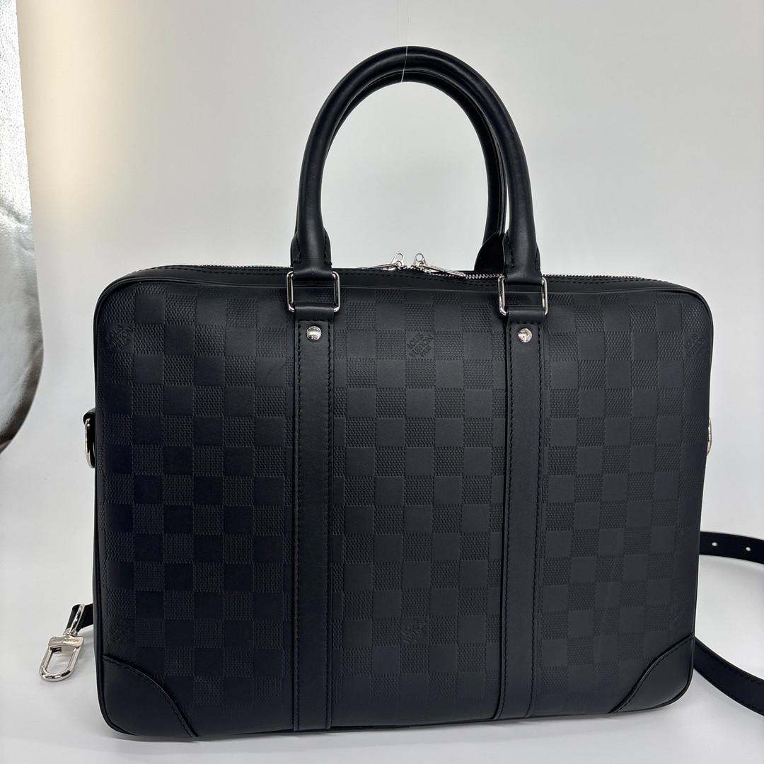 未使用 ルイヴィトン PDV ビジネスバッグ ダミエアンフィニ ブラック メンズ