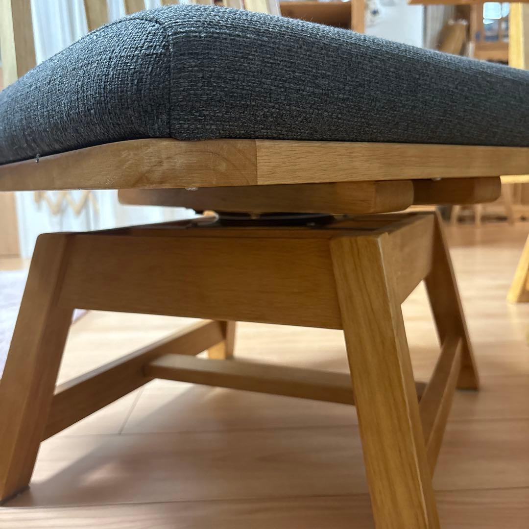 ※引き取り限定※『白王』無垢材180ダイニングテーブル6点セット回転椅子➕ベンチ