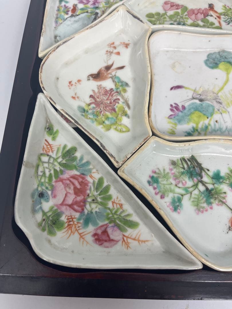 中国古美術 清朝同治骨董 古陶磁器 收藏品 アンティーク 9点セット木箱