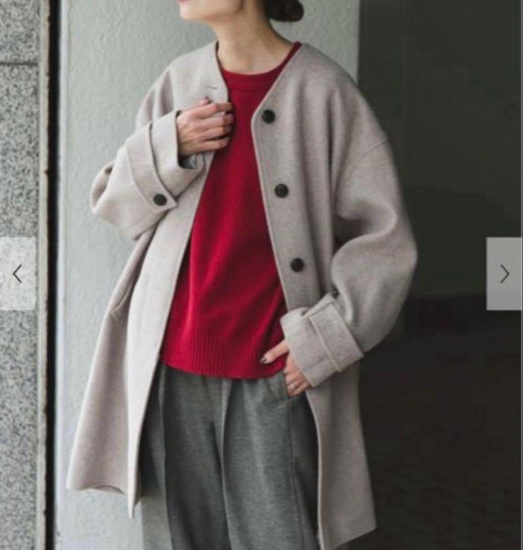 新品タグ付き FORK&SPOON ウールノーカラーコート アーバンリサーチ