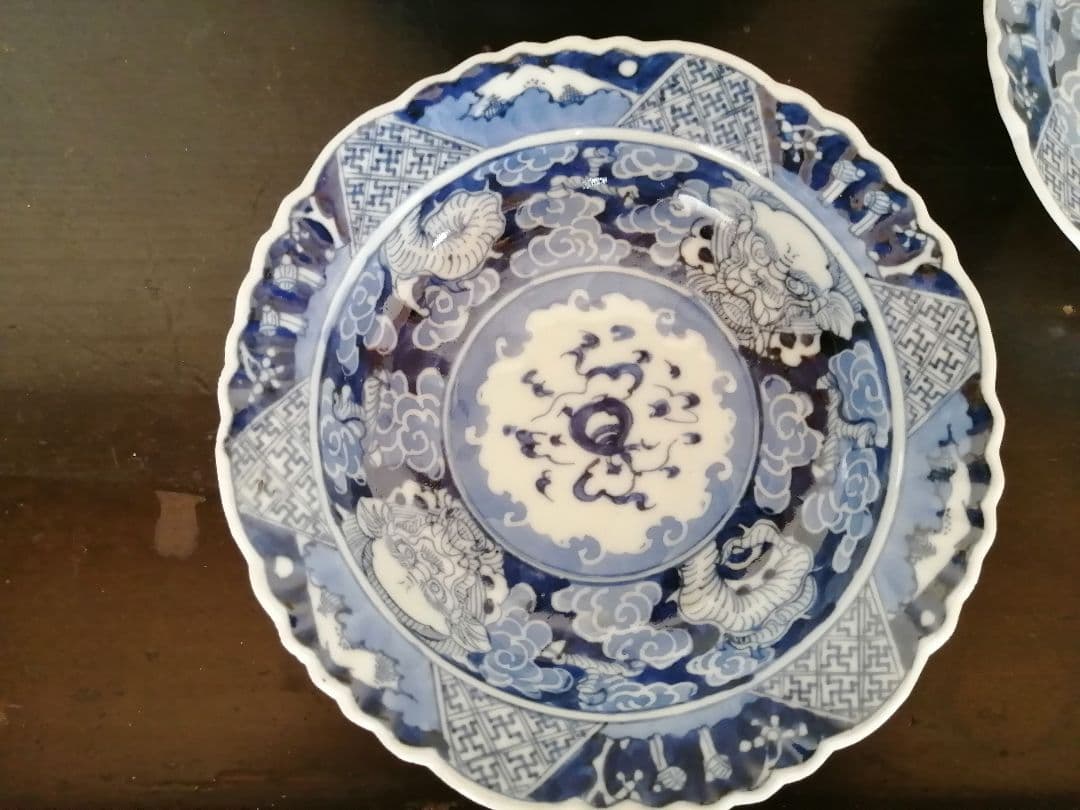 古伊万里 染付 皿 5客セット 江戸時代