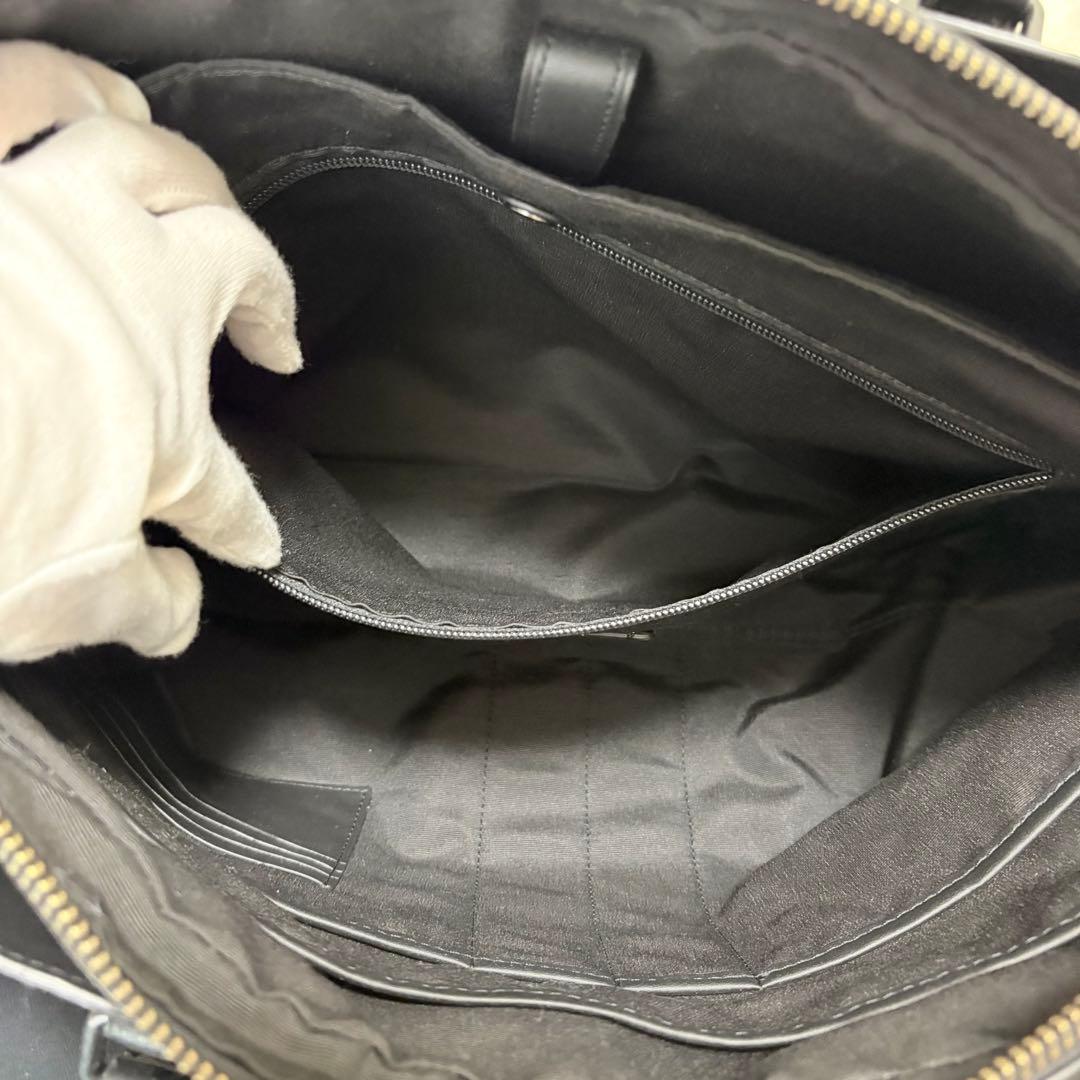 美品 コーチ ブリーフケース 2way オールレザー グラハム シボ革 ブラック