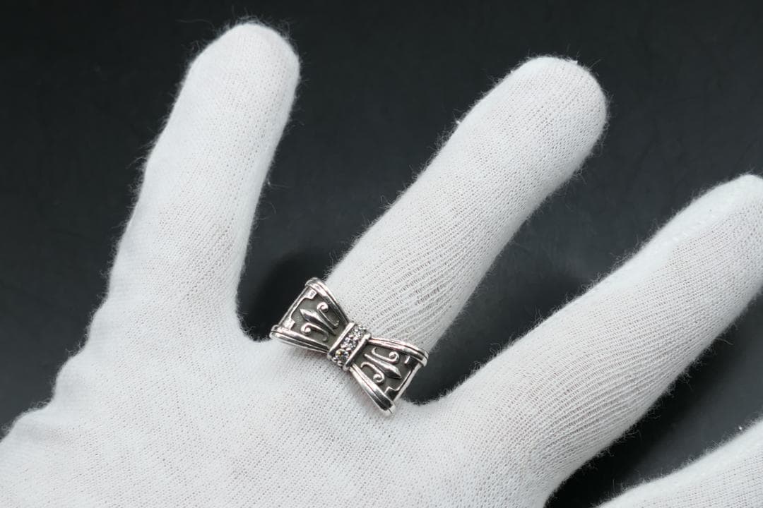 美品　16号　ジャスティンデイビス　プロミス　リング　SRJ328　リボン