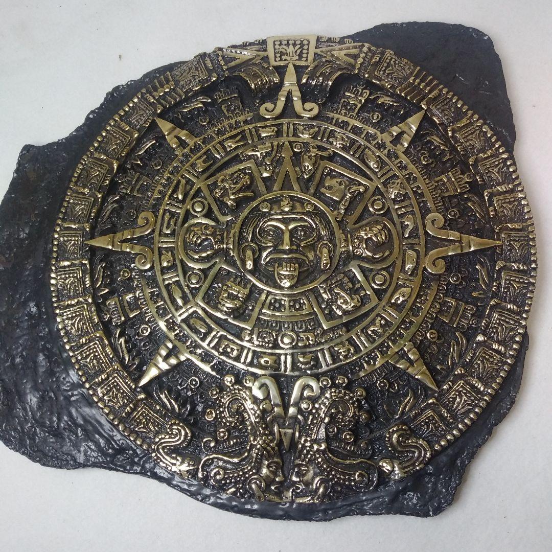 アンティーク アステカ・カレンダー 太陽の石 レプリカ オブジェ 太陽