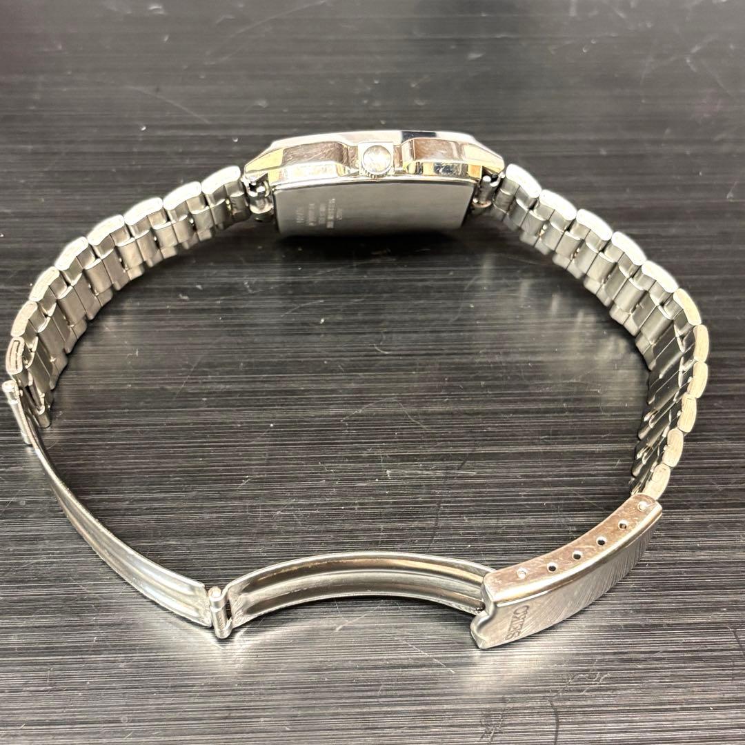 稼働 SEIKOスピリット 7N48-5000 スクエア クォーツ腕時計 メンズ