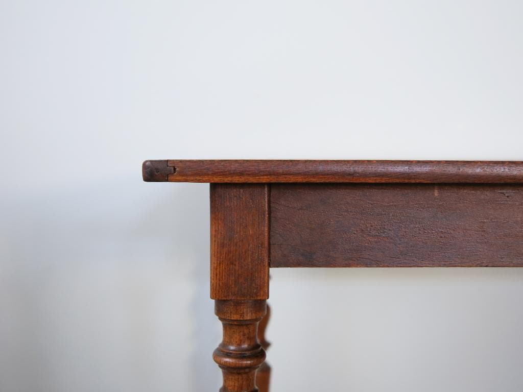 フランスアンティーク木製ダイニングテーブル/机/作業台デスク/飾り棚90-233