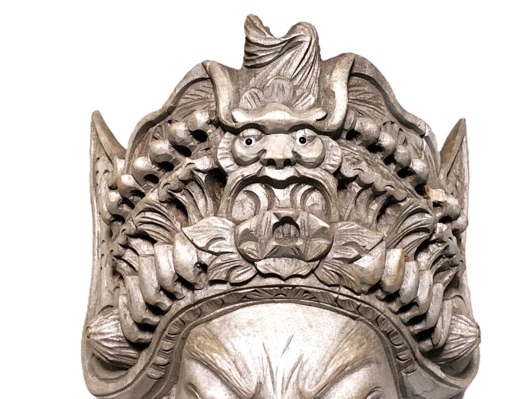 木彫面関羽 】 古玩骨董 27cm