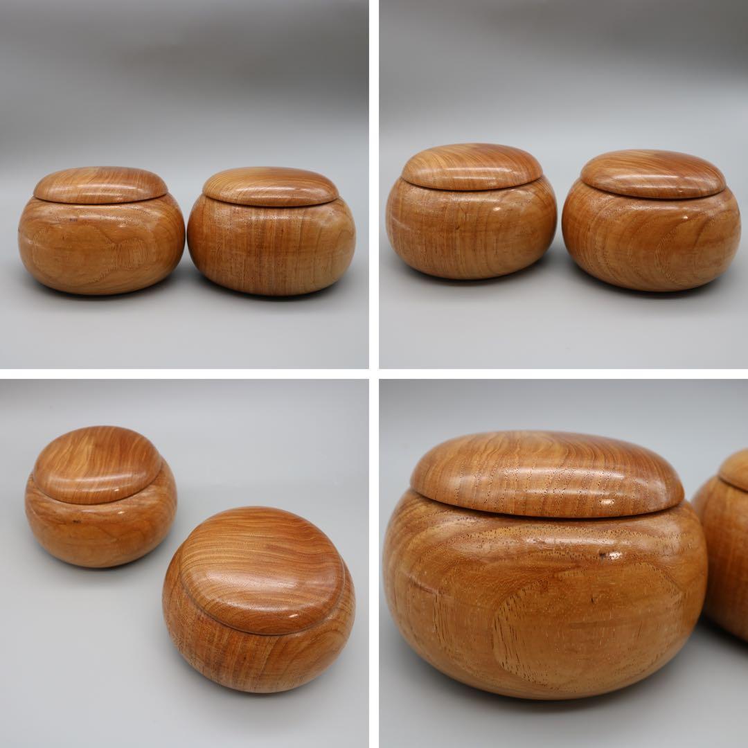 碁石　那智黒石　蛤碁石　厚み10㎜前後　36号？　桐箱入　白173個　黒179個