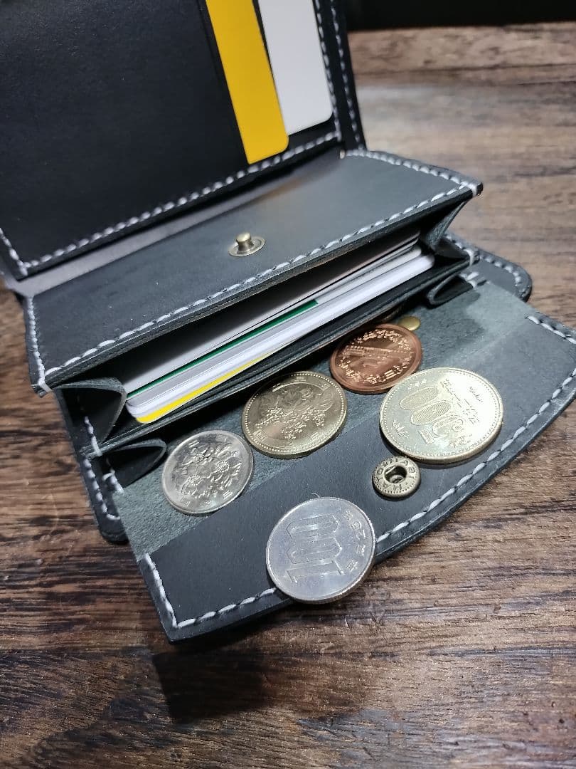 留め革フラップ無しMiddle Leather Wallet ミドルウォレット