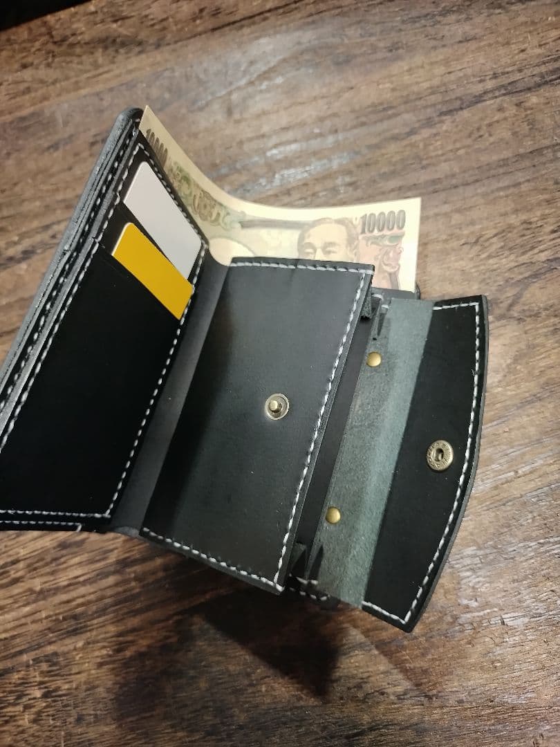 留め革フラップ無しMiddle Leather Wallet ミドルウォレット