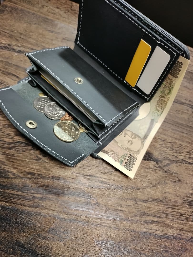留め革フラップ無しMiddle Leather Wallet ミドルウォレット