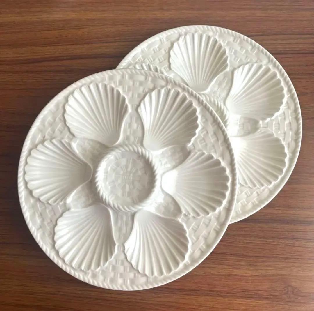 フランスアンティーク ♧ ロンシャン ♧ オイスタープレート24cm x2枚