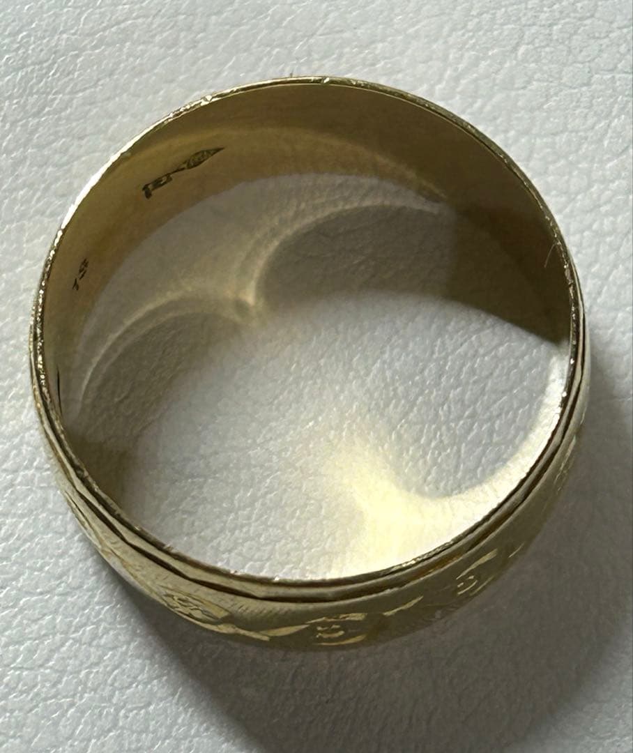 K18 平打ち デザインリング 造幣局刻印 約4.2g