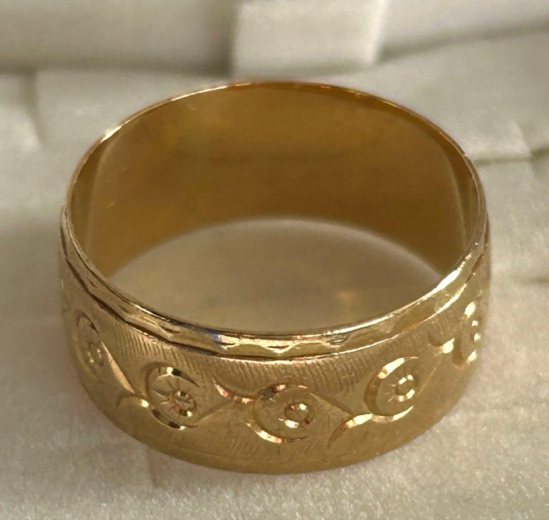 K18 平打ち デザインリング 造幣局刻印 約4.2g