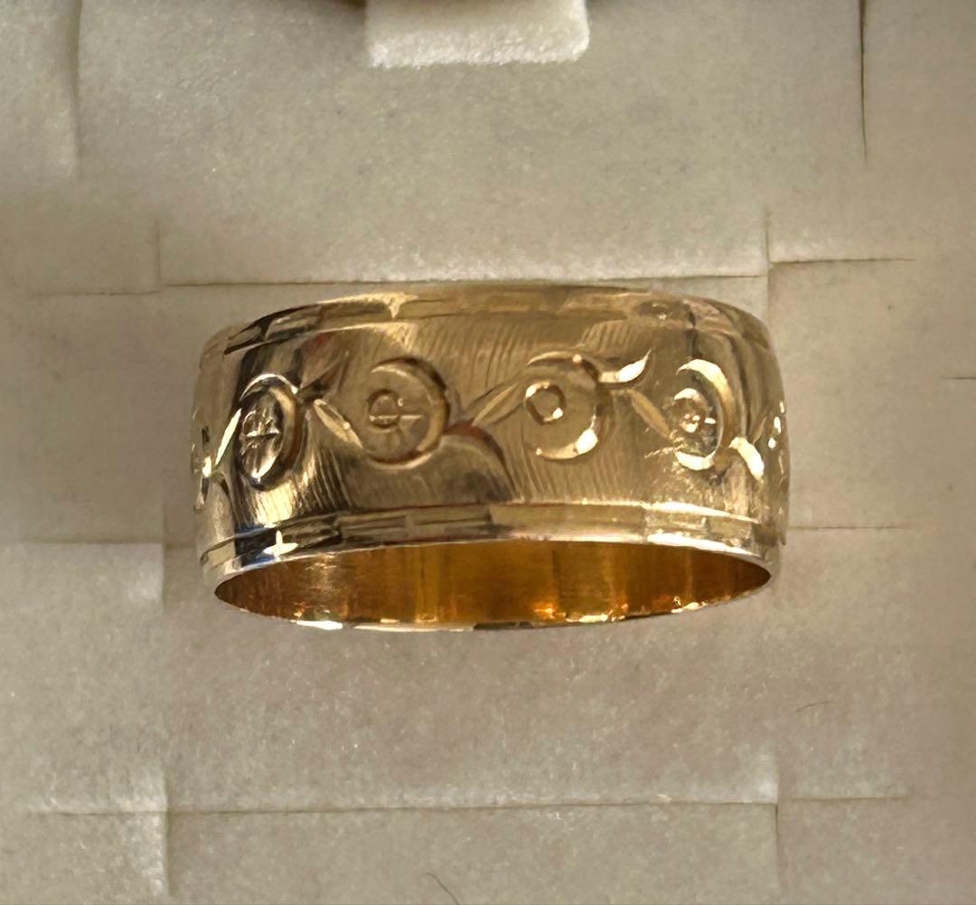 K18 平打ち デザインリング 造幣局刻印 約4.2g