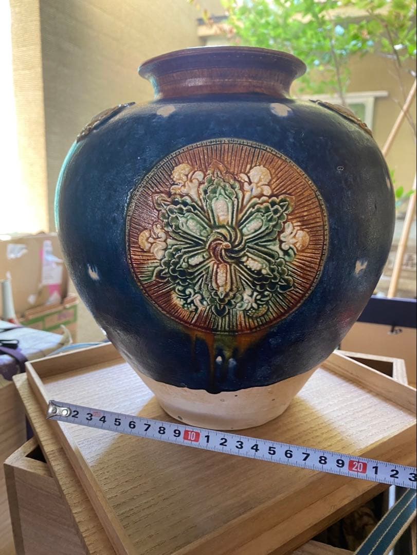 九谷焼 古九谷 赤絵金彩 人物花文 煎茶碗 五客 時代箱付 U R9306