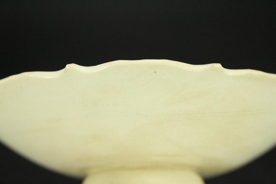 中国美術 白磁 高碗 台 二件 φ11.3cm(LC513)