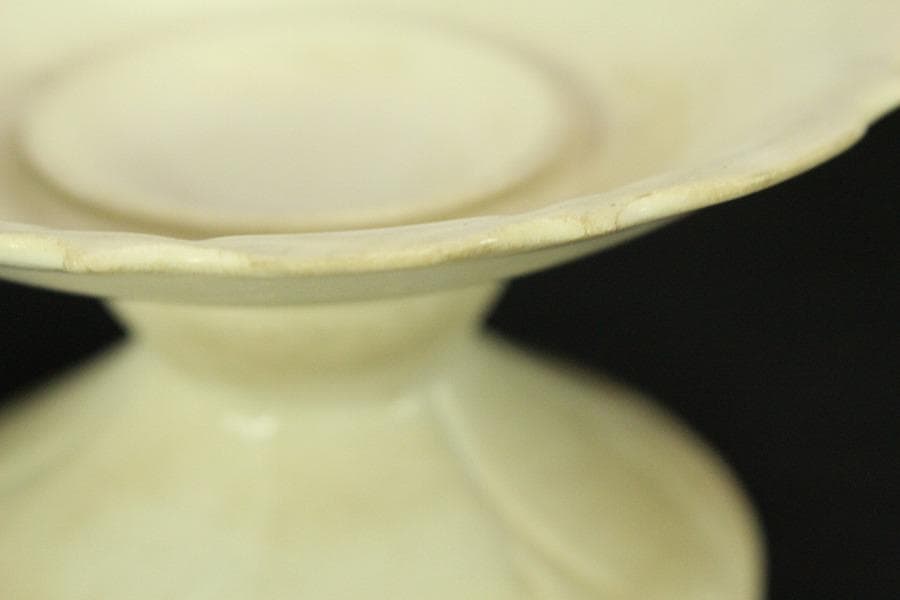 中国美術 白磁 高碗 台 二件 φ11.3cm(LC513)