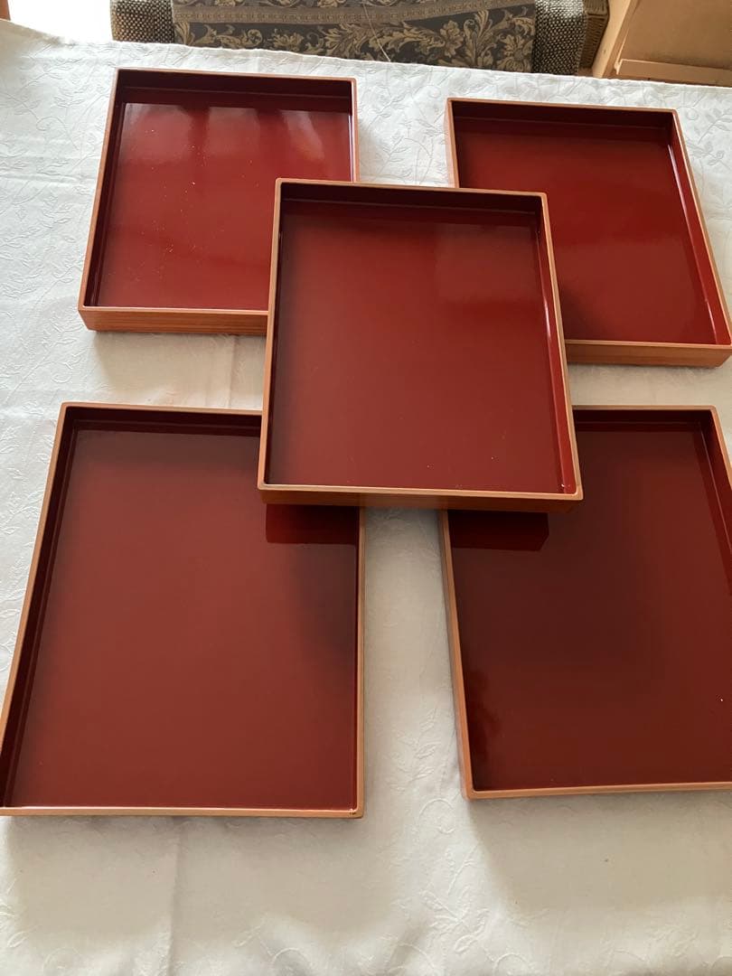 未使用❤️デリカバッド 漆塗り両目使い 5脚セット お正月 雛祭り 行事膳 未使用❤️デリカバッド 漆塗り両目使い 5脚セット お正月 雛祭り 行事