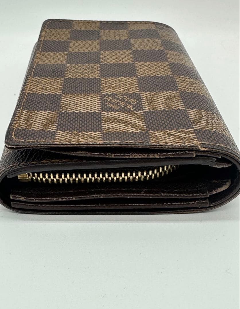 ルイヴィトン ダミエ エベヌ ポルトモネビエ トレゾール 二つ折り財布
