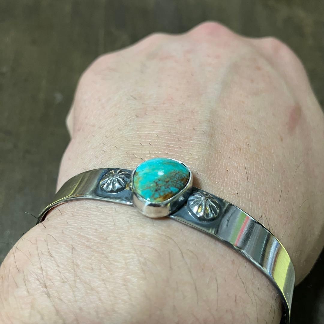 オーダー品　ナンバーエイト　ターコイズ　シルバー　バングル　ブレスレット