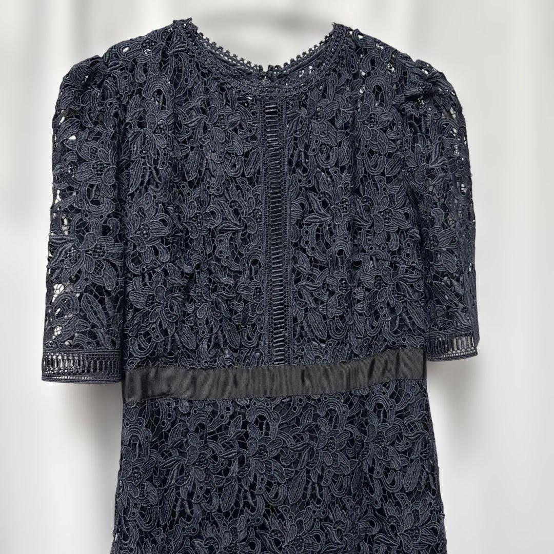 CELFORD パーティードレス 結婚式 ネイビー 34 ミディ丈