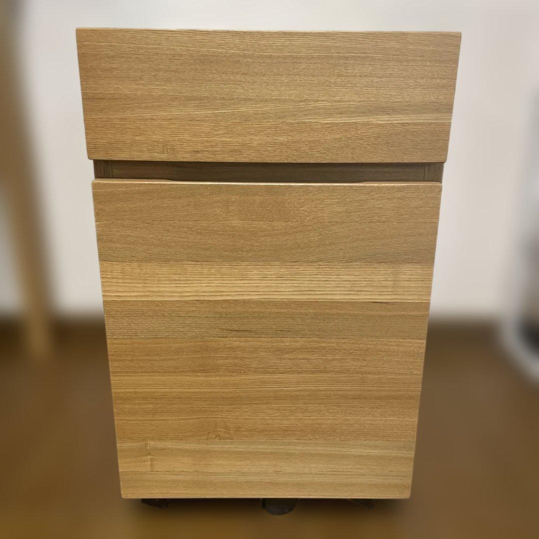 廃盤品】無印良品 木製 デスクキャビネット 引き出し2段 タモ材 - メルカリ