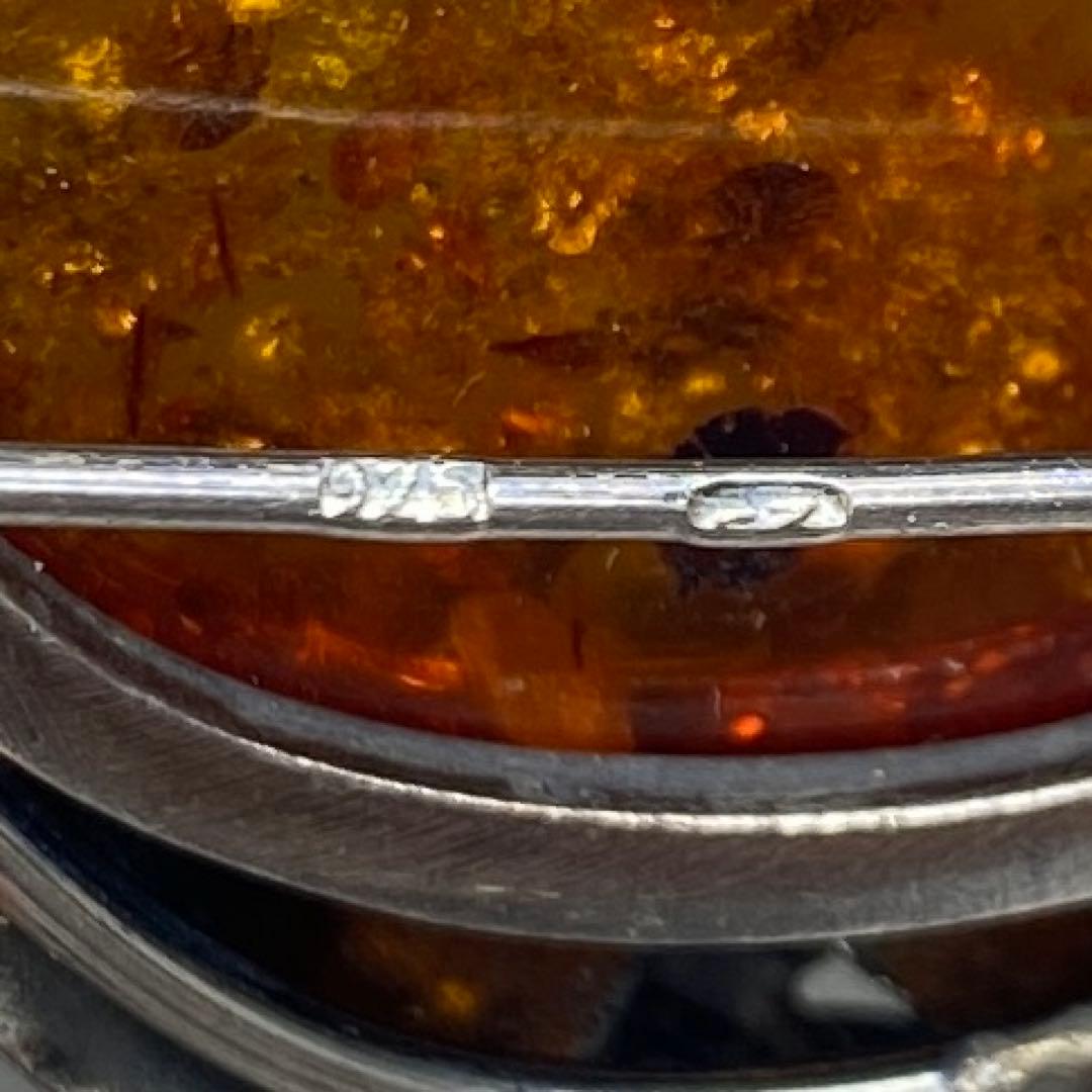 本蝋琥珀ブローチ 925刻印 本琥珀ブローチ5点 タエチ 50g