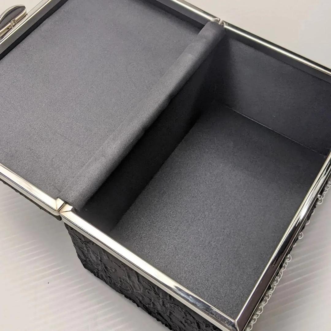 和装 振袖 パールビーズ サテン織 草履 バッグ セット 黒 ブラック kz12