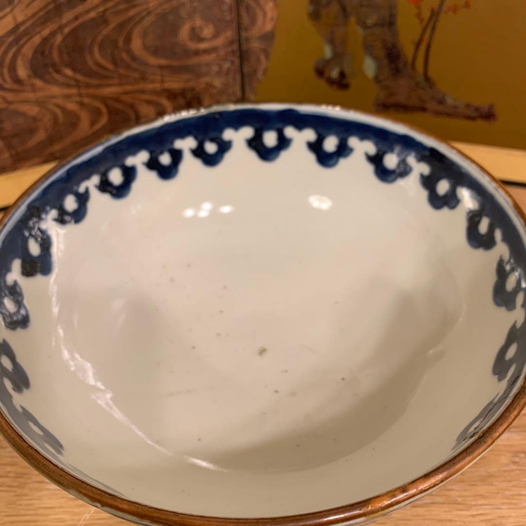 江户初期 染附 牡丹茶椀 92