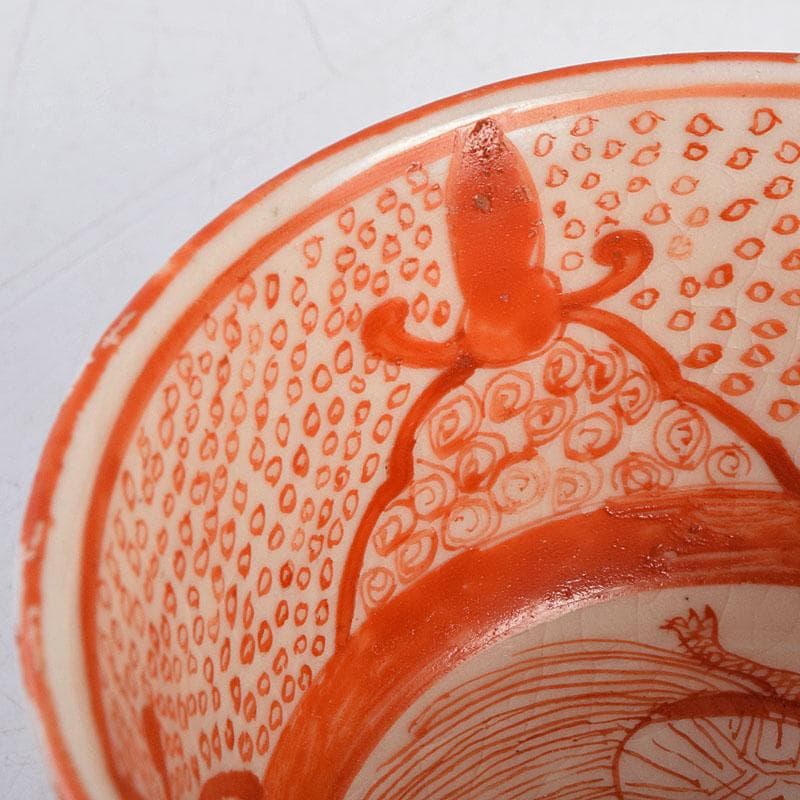 九谷焼 明治九谷八郎手 赤絵 亀文 盃 V R9150 - メルカリ