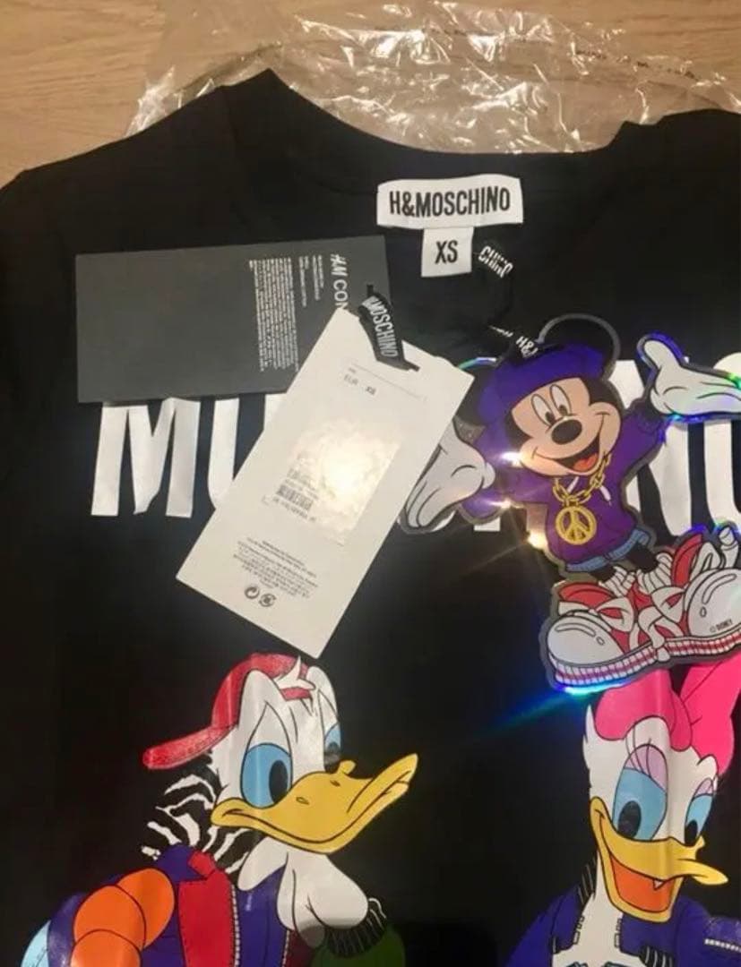 新品未使用 H＆M MOSCHINO ディズニー Tシャツ ドナルド デイジー